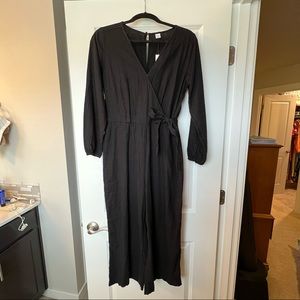 Old Navy black wrap tie jumpsuit
